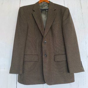 OSCAR DE LA RENTA Mens Brown Tweed Wool Blazer 44R